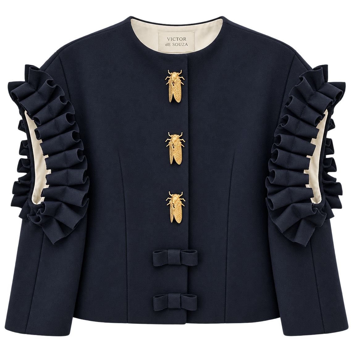 cicada ruffle wool jacket