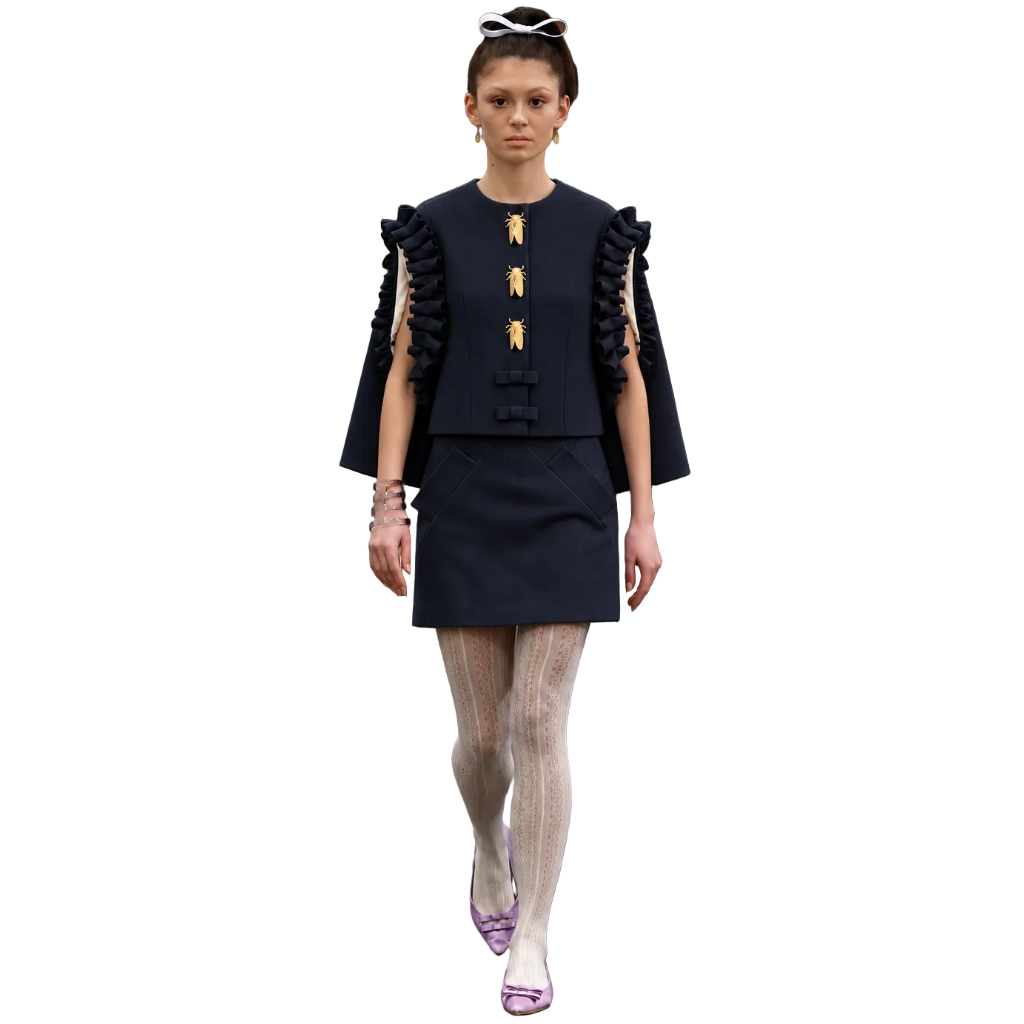 cicada ruffle wool jacket
