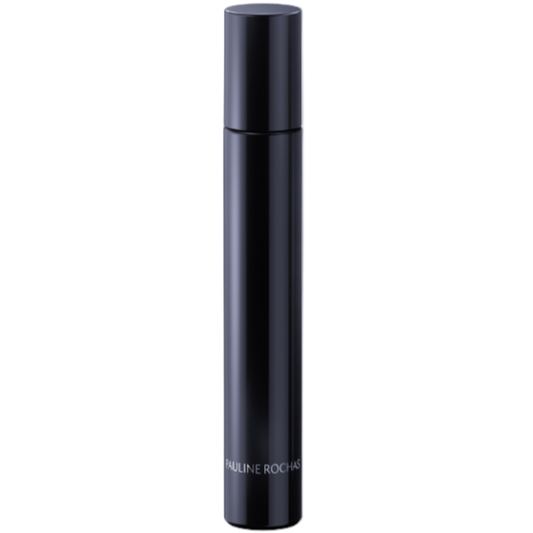 Black cylindrical bottle on a white background