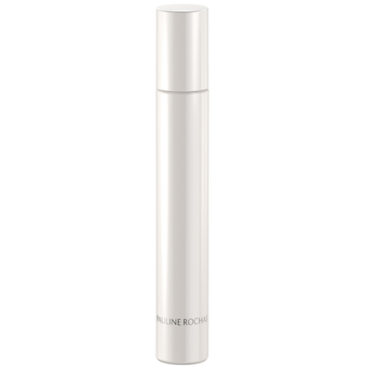 Silver cylindrical bottle on a white background