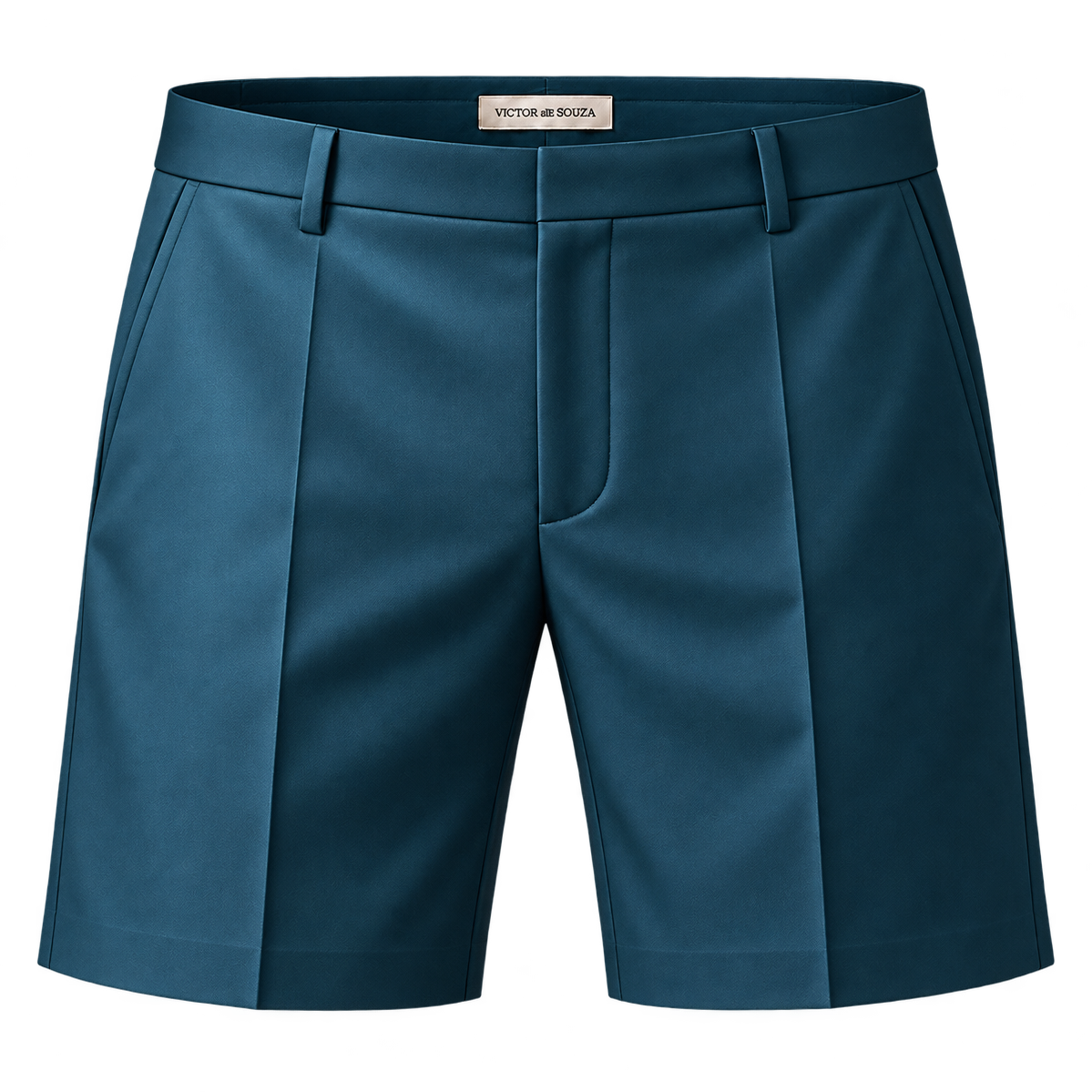 petrol teal tailored shorts