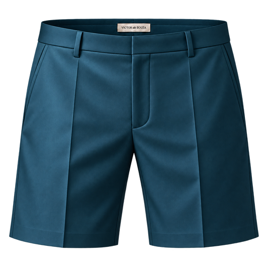 petrol teal tailored shorts