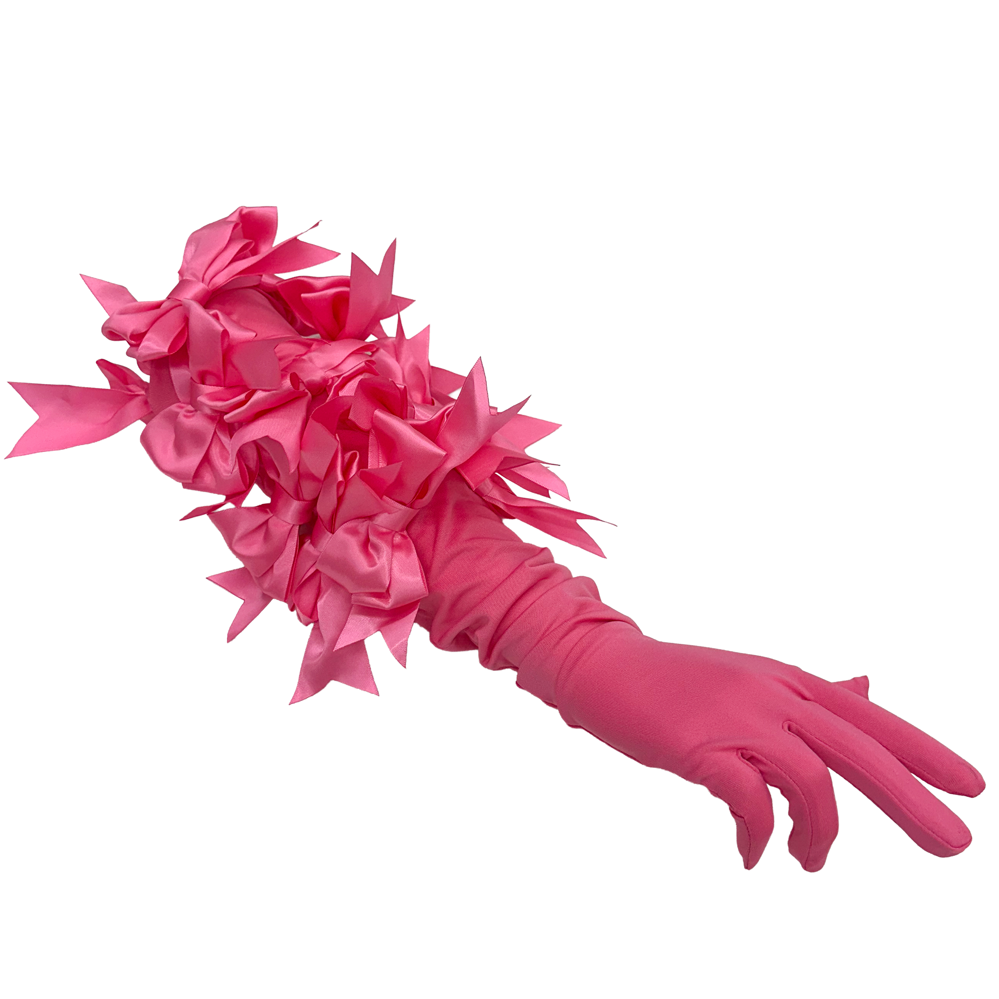 Bowed opera glove - pink - emanuel new york
