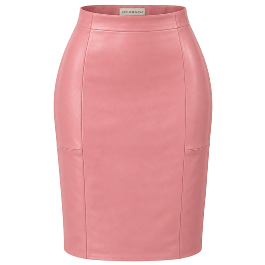 rosette leather pencil skirt - emanuel new york