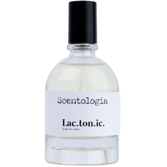 Scentologia Lac.ton.ic perfume bottle on a white background
