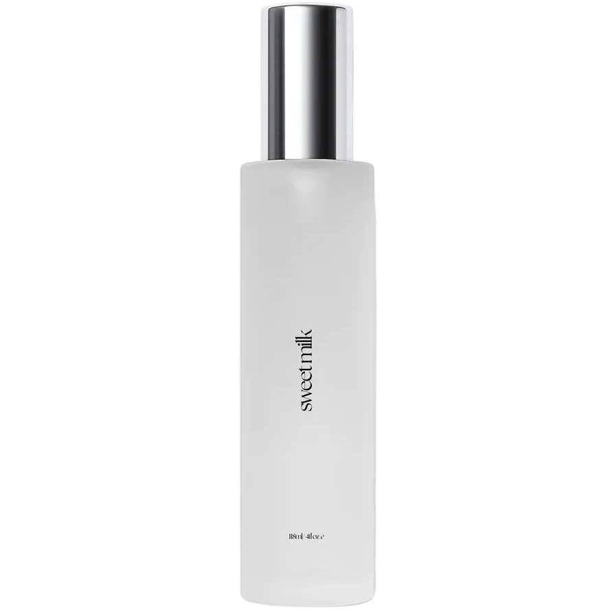 White sweet milk body oil spray bottle from the brand skin 