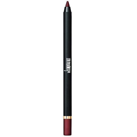 Black lip liner with red cap on a white background