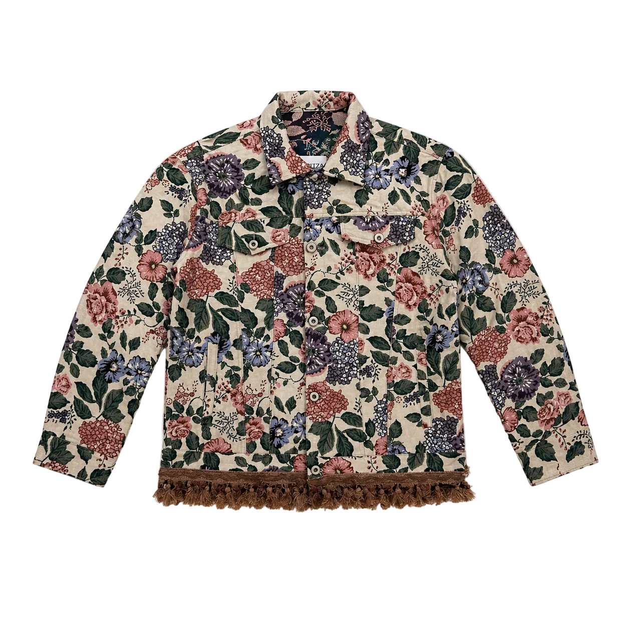 de souza - floral fringe jacket - emanuel new york