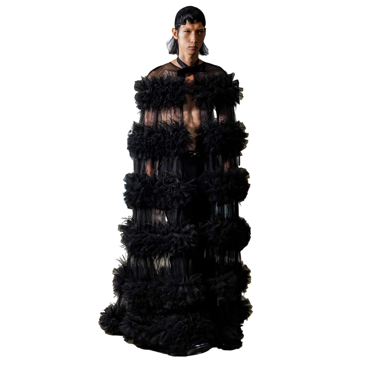 nocturne feather-tier cape