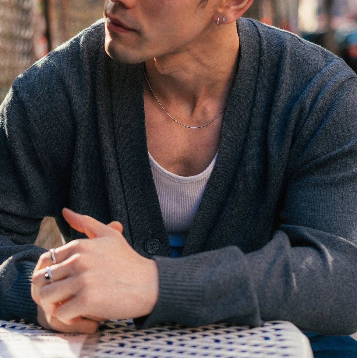 snake chain necklace - silver