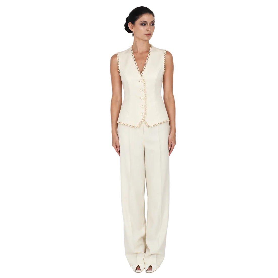 arabesque trimmed vest