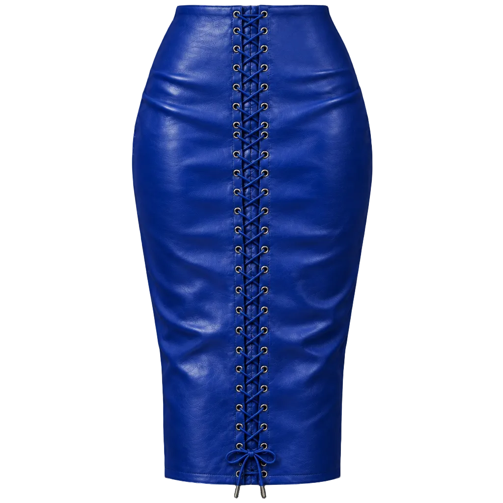 cobalt leather empress skirt