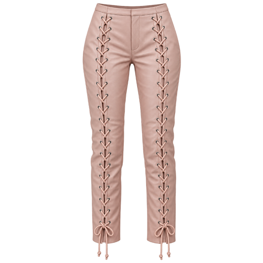 rosamund lace-up leather pants - emanuel new york