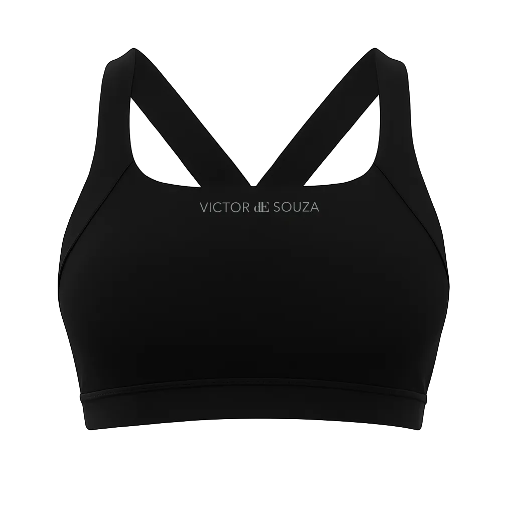 de souza - cross back sports bra - black - emanuel new york