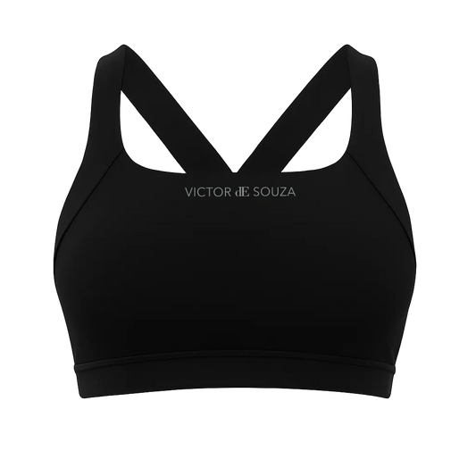 de souza - cross back sports bra - black - emanuel new york