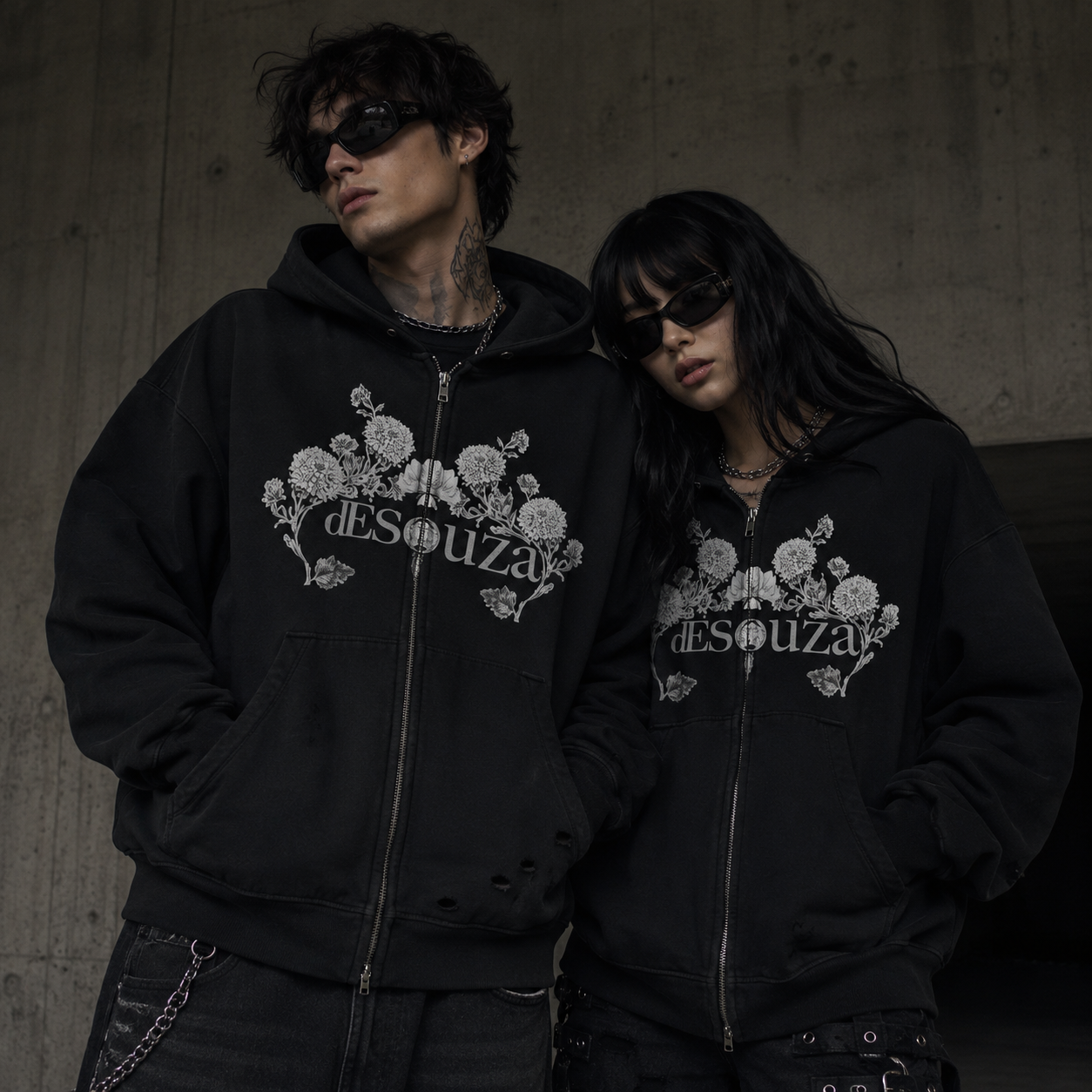 de souza - retro fade hoodie black