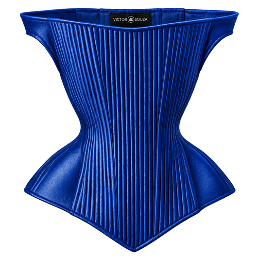 cobalt leather empress corset