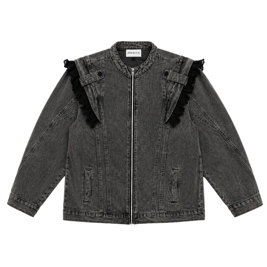 de souza - denim ruffle jacket - emanuel new york